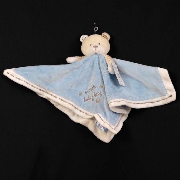 Carter's Other - NWT MINT 3M +UP Baby BOY BEAR SECURITY BLANKET Sweet Baby Boy Blue & White (Q6)
